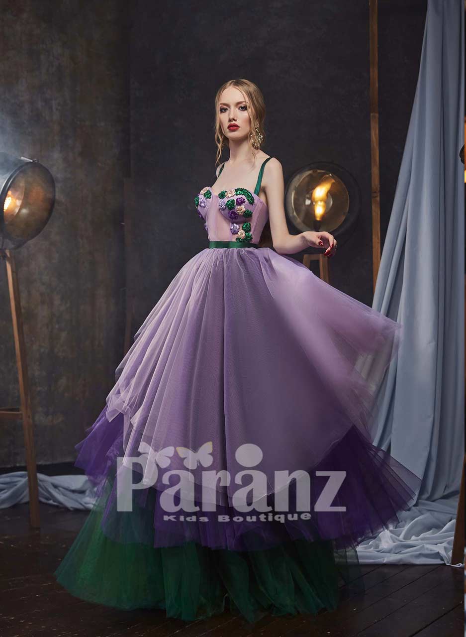 Multi-color Ombre Chiffon V Neck Bridesmaid Dress - Xdressy