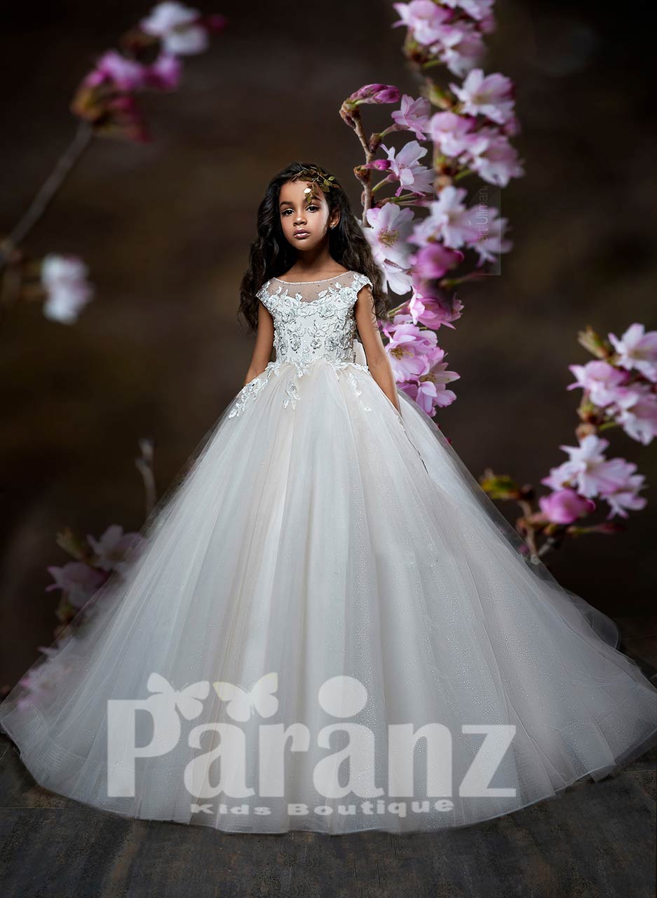 Mealeaf Girl Ball Gown Gauze Sleeveless Lace Princess Flower Girl Pageant  Wedding Party Long Dresses 5-14Years : Amazon.in: Clothing & Accessories