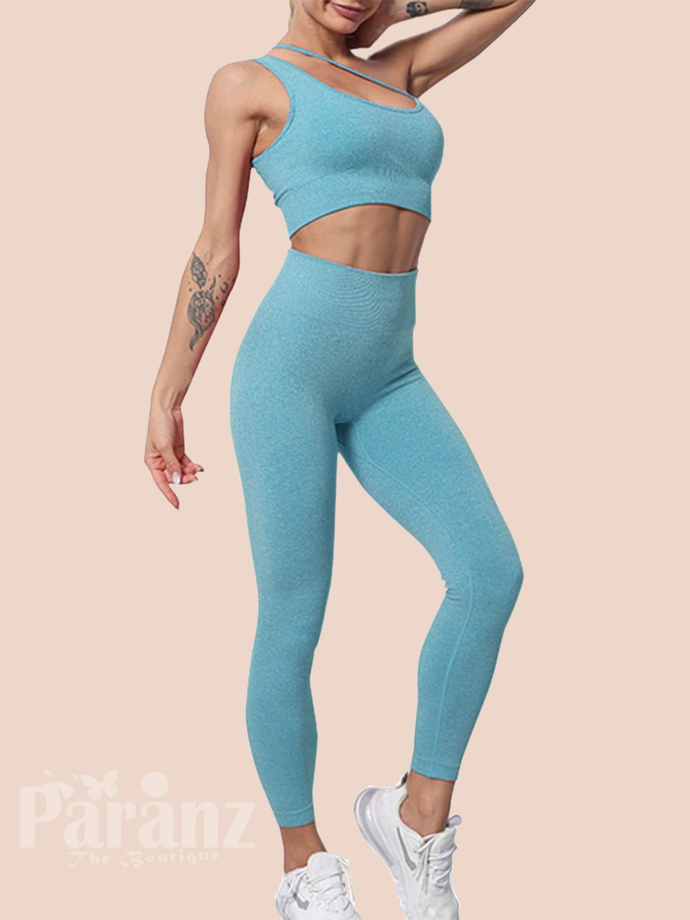 Wide Waistband Seamless Yoga Suit Plain For Woman