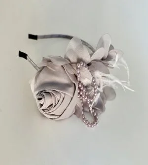 Rose Headband with Pearl Beads