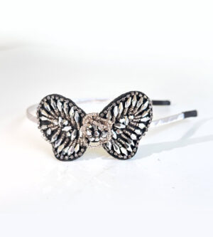 Silver Headband with Lovely Butterfly